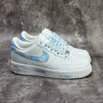 Personalized Blue Bridal Sneakers, Hand-Painted Wedding Air Force 1, Floral Wedding Shoes,Custom Wedding Sneakers