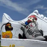 Custom Cartoon Mashup Air Force 1 Sneakers – Hand-Painted Pop Culture Shoes | Mario, Simpsons, Back to the Future by JadoreArt