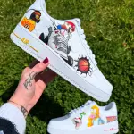 Custom Cartoon Mashup Air Force 1 Sneakers – Hand-Painted Pop Culture Shoes | Mario, Simpsons, Back to the Future by JadoreArt